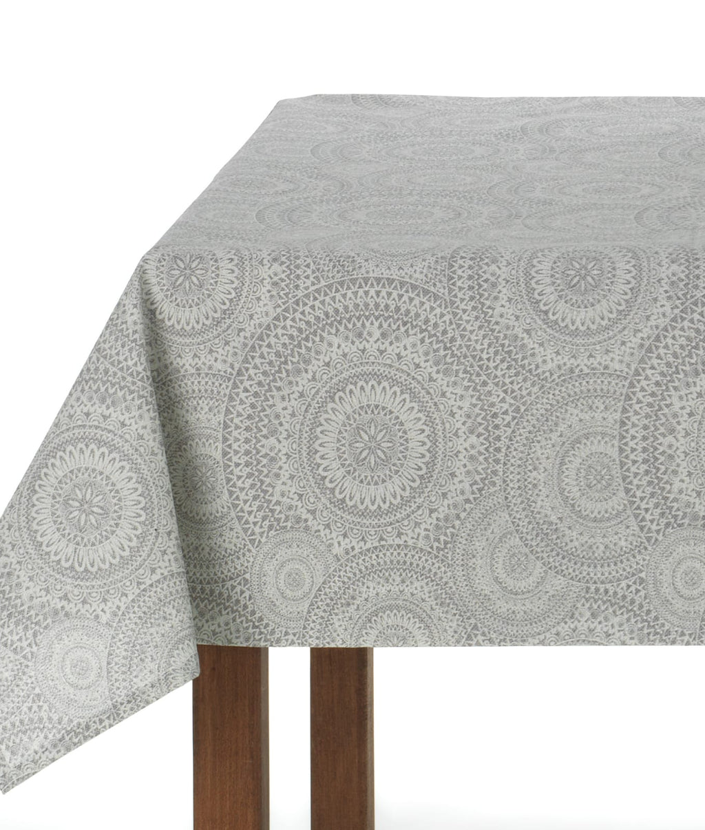 Mantel Antimanchas Mandala beige y gris
