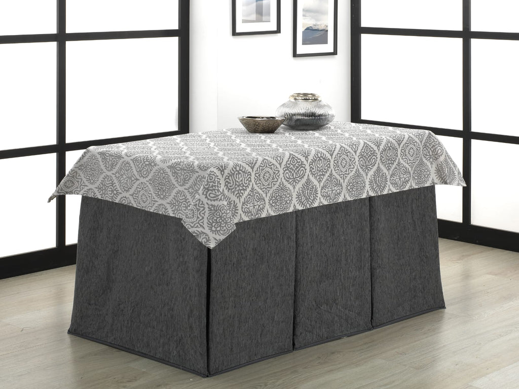 Falda Camilla Tayana Chenilla 640 Gr Invierno + Tapete Jacquard
