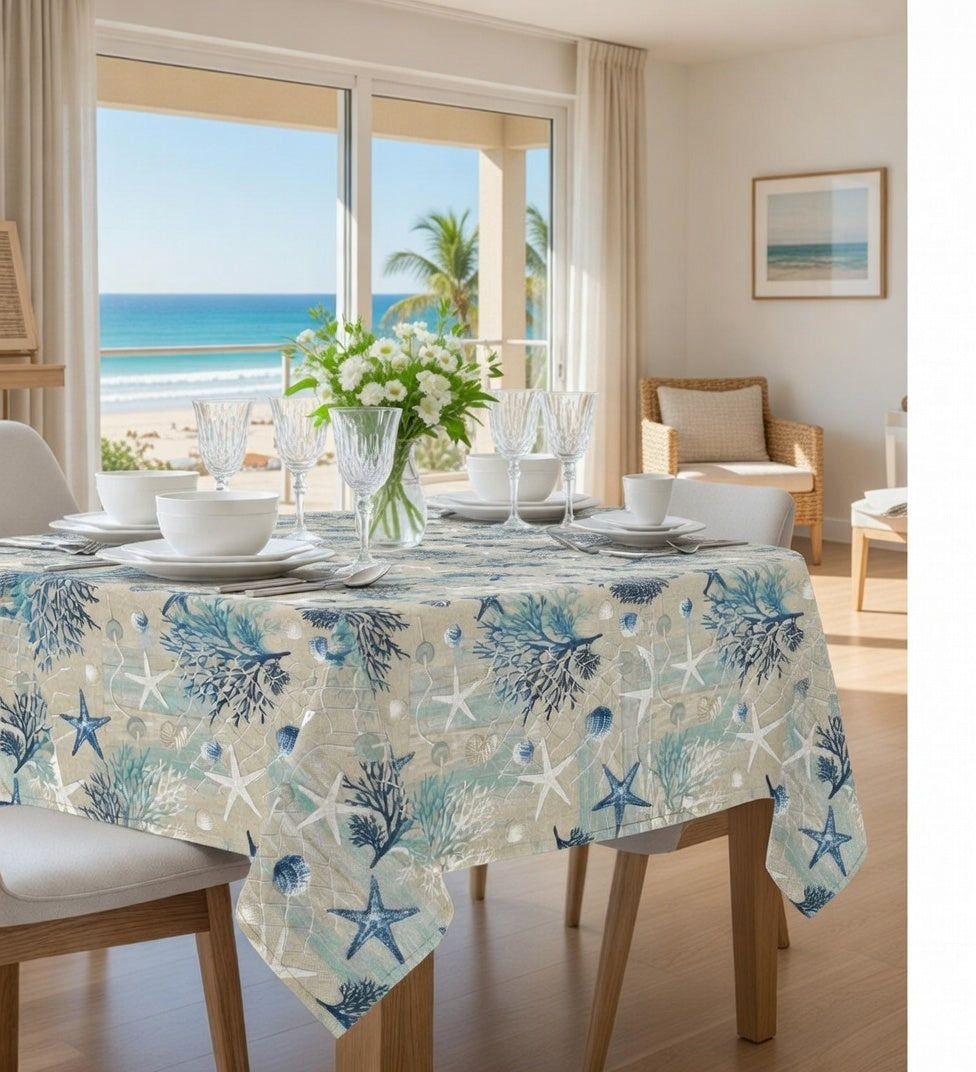 Mantel Antimanchas Fondo Marino