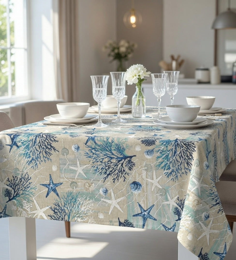 Mantel Antimanchas Fondo Marino