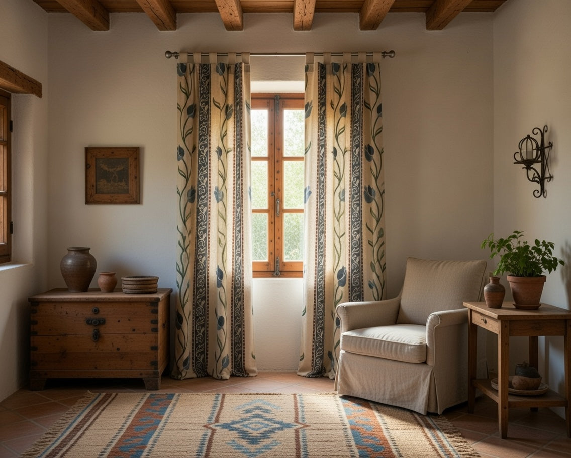 Cortina Alpujarra Confeccionada Medida 140x225 cm