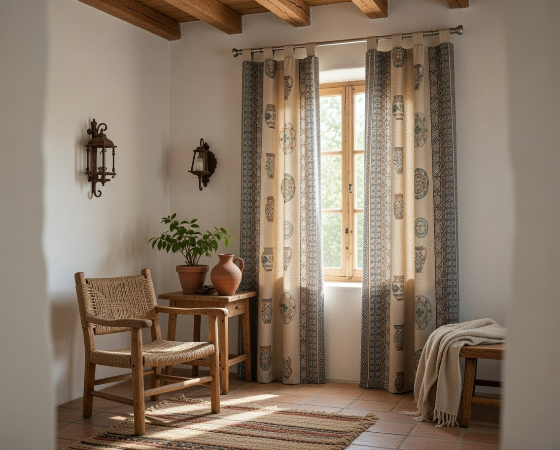 Cortina Alpujarra Confeccionada Medida 140x225 cm