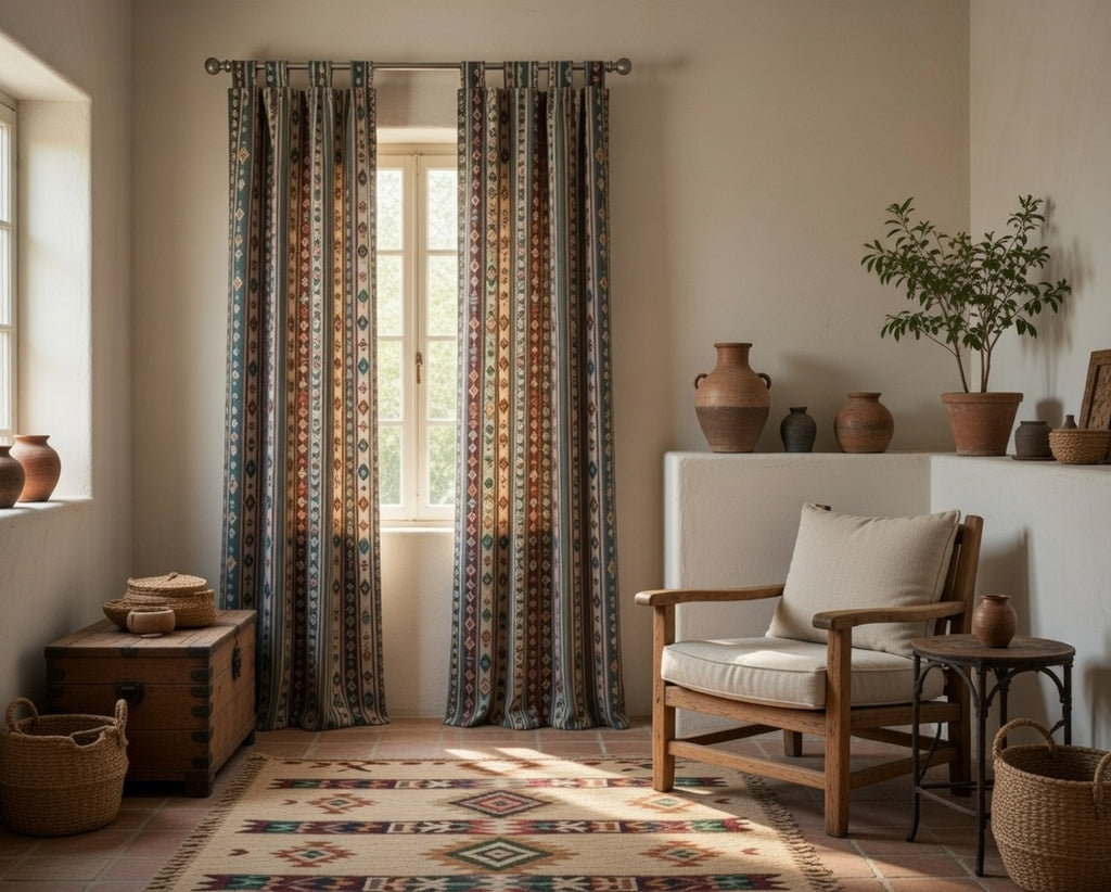 Cortina Alpujarra Confeccionada Medida 140x225 cm
