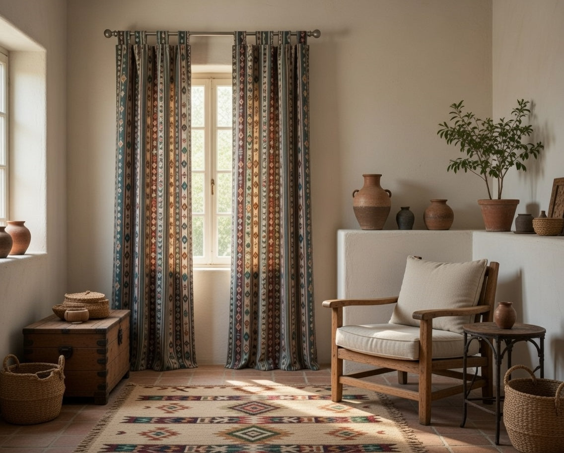 Cortina Alpujarra Confeccionada Medida 140x225 cm