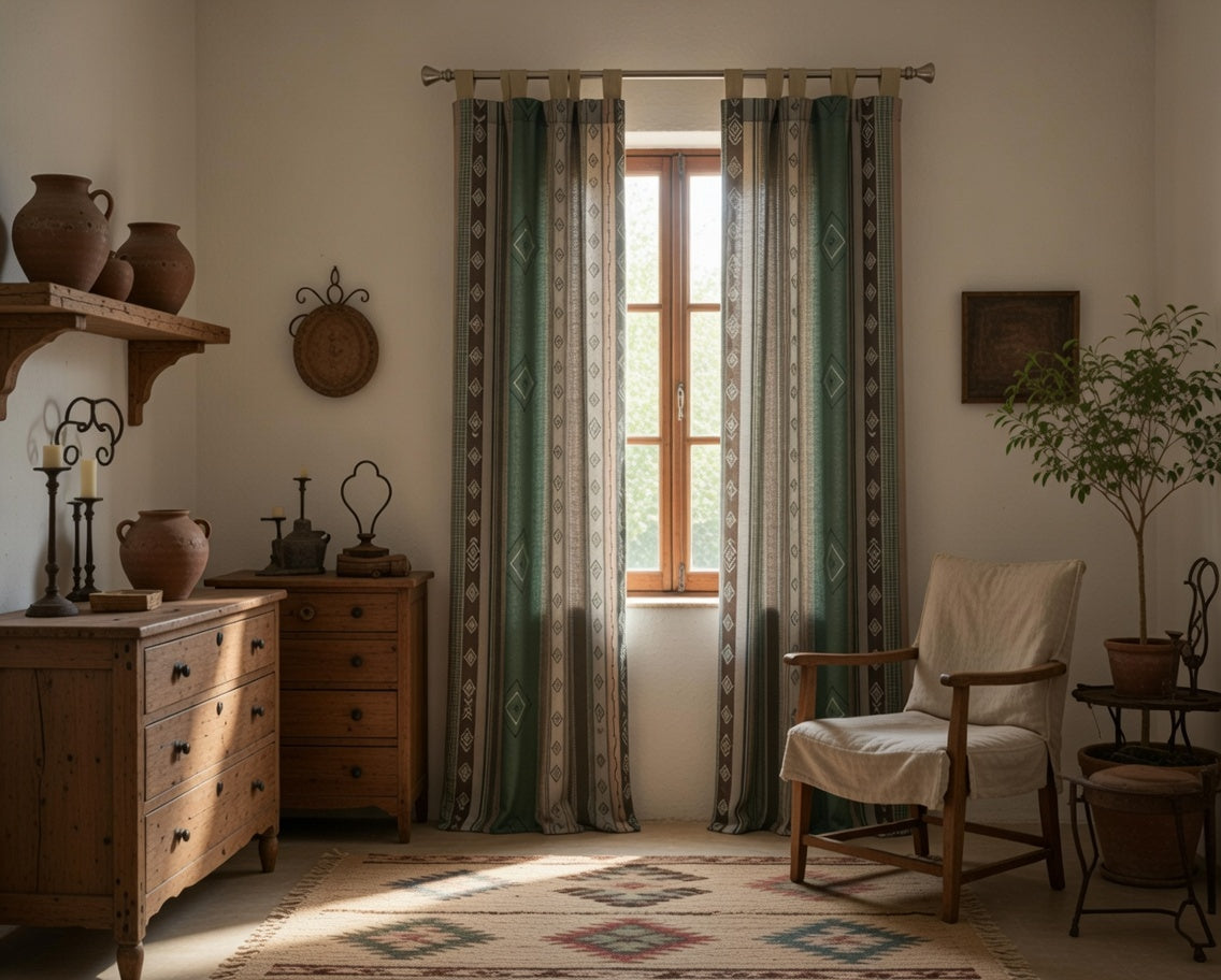 Cortina Alpujarra Confeccionada Medida 140x225 cm