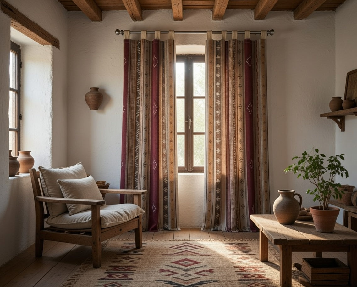 Cortina Alpujarra Confeccionada Medida 140x225 cm