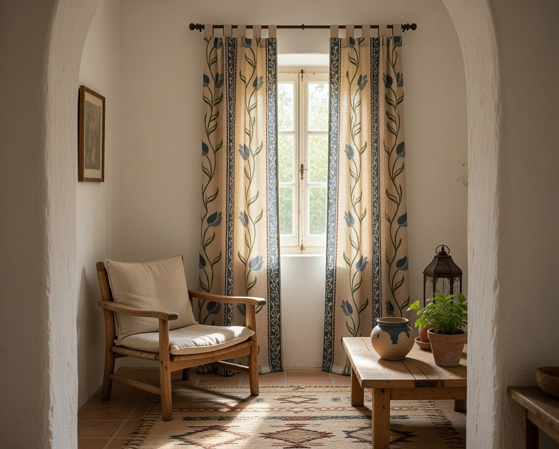 Cortina Alpujarra Confeccionada Medida 140x225 cm