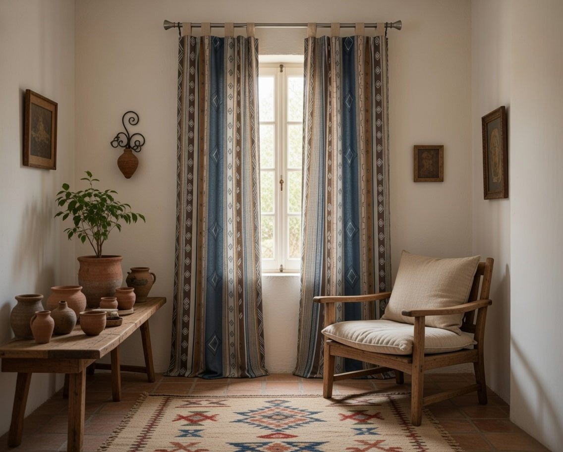 Cortina Alpujarra Confeccionada Medida 140x225 cm