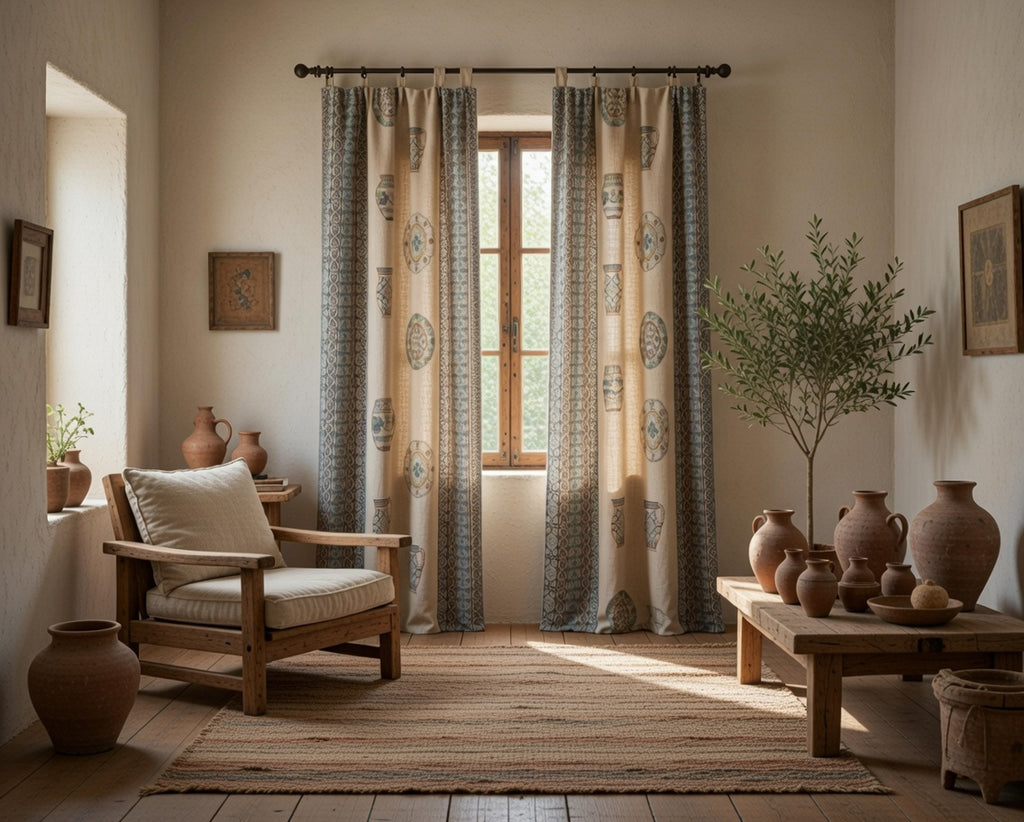 Cortina Alpujarra Confeccionada Medida 140x225 cm