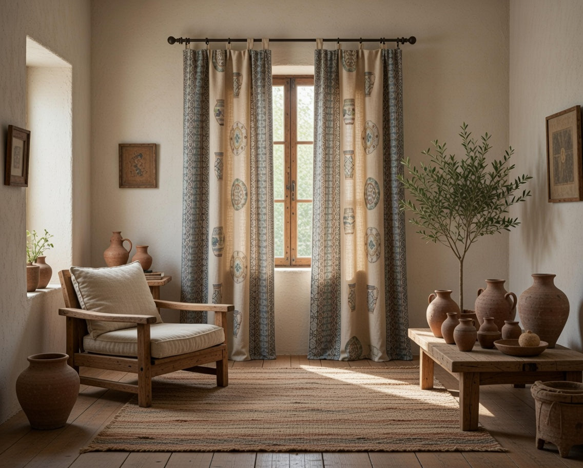 Cortina Alpujarra Confeccionada Medida 140x225 cm